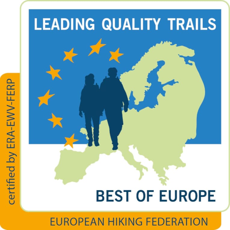 Logo „Leading Quality Trails – Best of Europe“ der Europäischen Wandervereinigung (EWV)